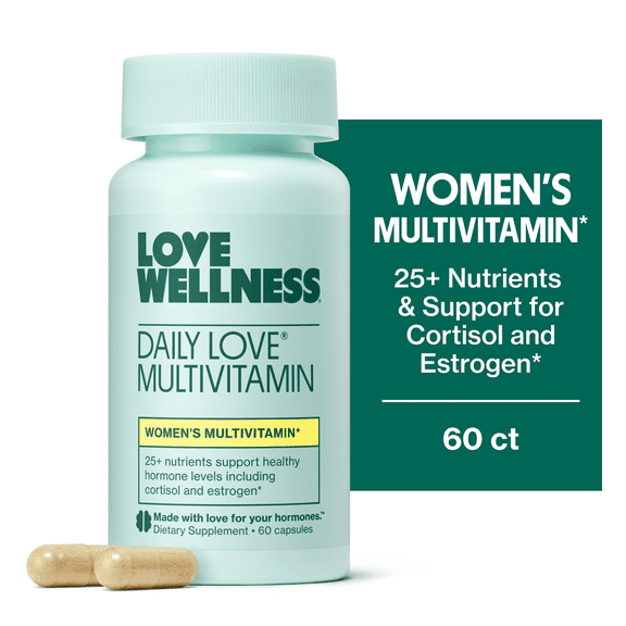 Love Wellness Daily Love Multivitamin for Women, Hormone Balance Support with Cortisol & Estrogen Support, 60 Count