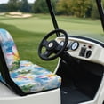 thumbnail image 6 of Pzuqiu Golf Car Seat Cover Set Easy to Install Polyester Cloth, Compatible with Golf Cart Outdoor, for Ezgo Club Car Precedent, Tropical Hawaiian Print, 6 of 10