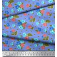 thumbnail image 1 of Soimoi Tissu Popeline de Coton Imprimé Feuilles & Roses au Mètre 42 Pouces de Large, 1 of 3