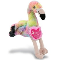 DolliBu Happy Mother's Day Rainbow Flamingo - Cute Stuffed Animal with Pink Heart Message for Best Mommy, Grandma, Wife, Daughter - Cute Wild Life Plush Toy Mom Gift - 8 Inches
