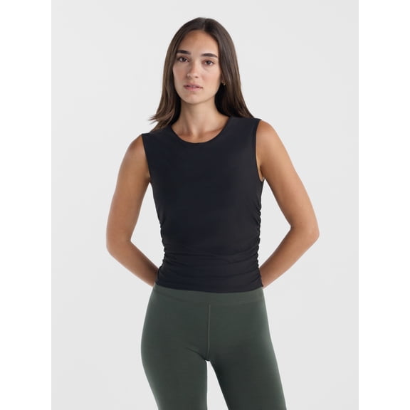 Avia Women's Ruched Mesh Tank Top, Sizes XS-XXXL