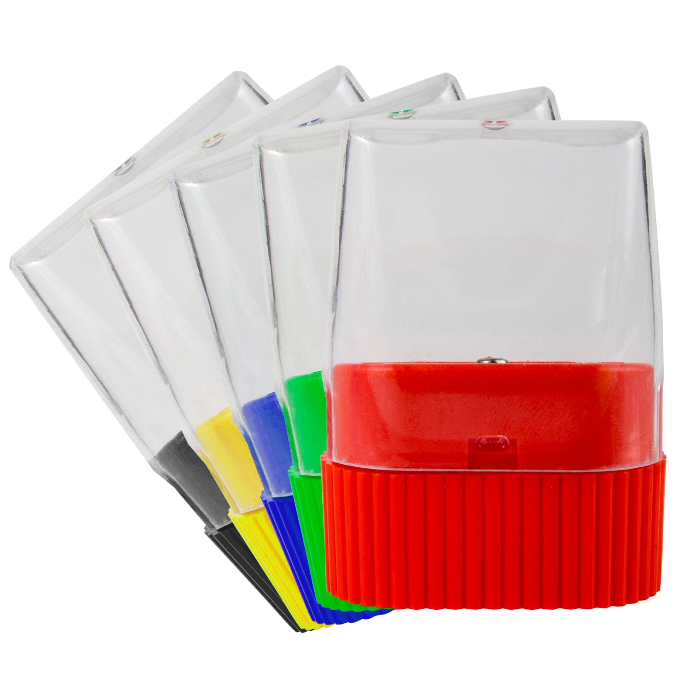 100 pack Single Hole Plastic Manual Handheld Pencil Sharpeners in Assorted Colors