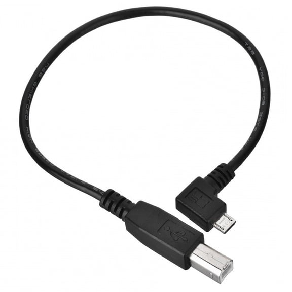 JSER Left Angled 90 Degree Micro USB OTG to Standard B Type Cable for Printer Scanner Disk Lectronic Musical Instrument Midi Keyboard (60cm)