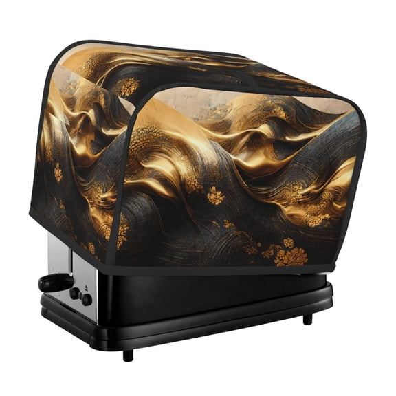 Picia Luxurious Gold Flow Print 2 Slice Toaster Cover , Toaster Protector Dustproof Kitchen Appliance Cover, Kitchen Appliance Dustproof Protector