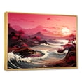 thumbnail image 3 of Designart "Magical Dusk in Pink and Yellow II" Oversized Coastal Framed Wall Art - Coastal Pink Coastal Sunset Bedroom Framed Canvas Wall Art, 3 of 7