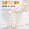 33 Feet Gold Pearl Beads Chains Roll, 3mm Faux Pearls Beaded Gold ...