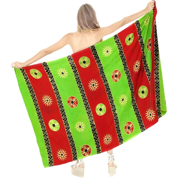 HAPPY BAY Women's Bikini Skirt Sarong Swimwear Swim Cover up Bathing suit Summer Wraps Swimsuit Beach Wrap Coverups for Women Beachwear One Size Maroon, Floral