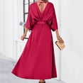 thumbnail image 7 of Womens Solid Color Temperament Slim V Neck Dress Bodycon Formal Wedding Guest Midi Dresses Maxi Dresses Women Summer Vintage Dress for Women plus Size Summer Dress for Women Dinner Dress for Women, 7 of 7