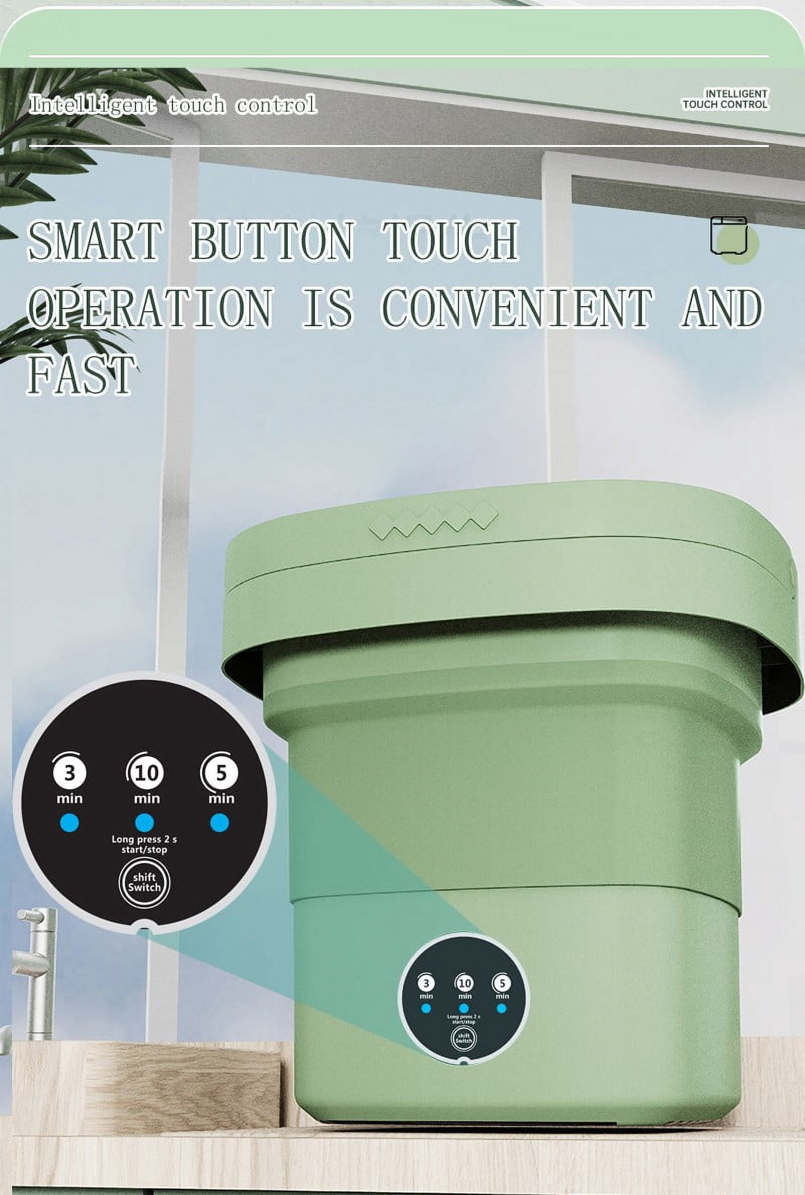 Green Green 7L Portable Mini Washing Machine Small Washer And Spinner Combo For Student Dormitory Apartment Baby Clothes Travel