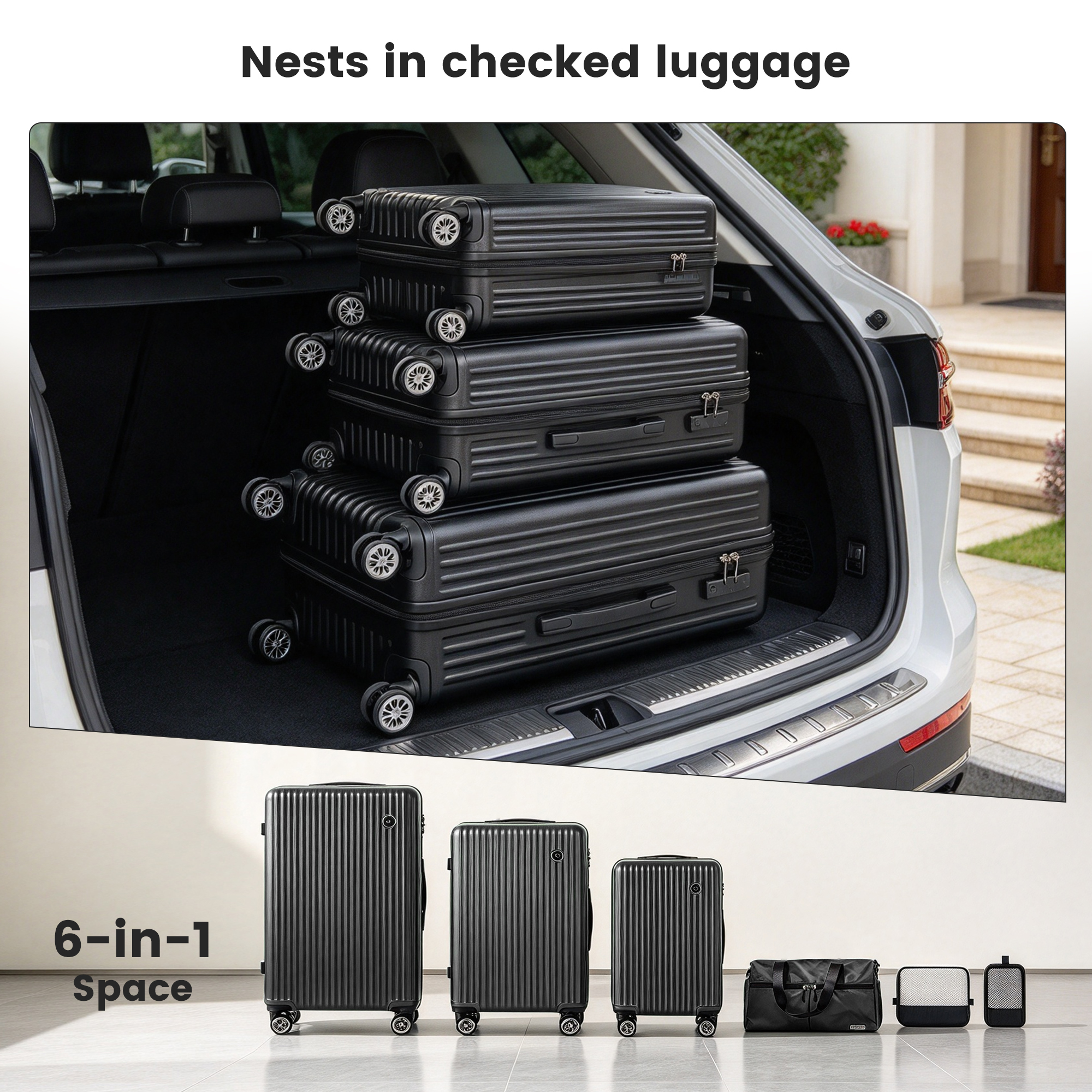 Tripcomp 6-Piece Hardshell Luggage Set with Spinner Wheels photo 4