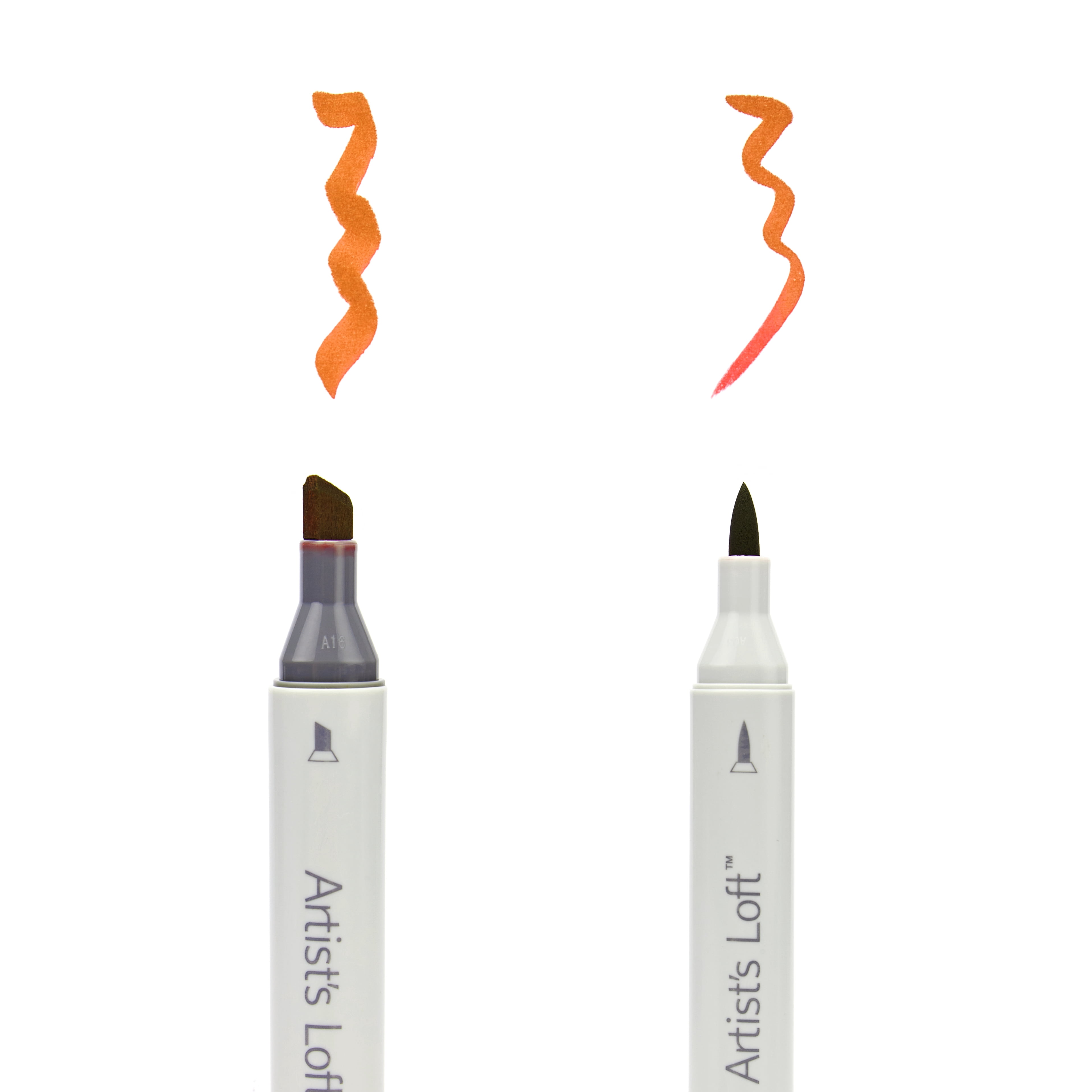 Artist's Loft Assorted Dual Tip Neutral Sketch Markers - Alcohol-Based, Blendable Ink with Brush & Chisel Tips - Quick Drying, Layering & Shading, 6 Pack