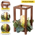 thumbnail image 4 of 8 Set/24 Pcs Wooden Wedding Lantern Centerpiece, Lantern Candle Holder for Rustic Wedding Table Decoration, Country Barn Wedding with 8 Flameless LED Candles 8 Eucalyptus Leaves Wreath, 4 of 9