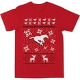 thumbnail image 1 of CFL Calgary Stampeders Ugly Xmas Sweater Red 2X-Large T-Shirt, 1 of 4