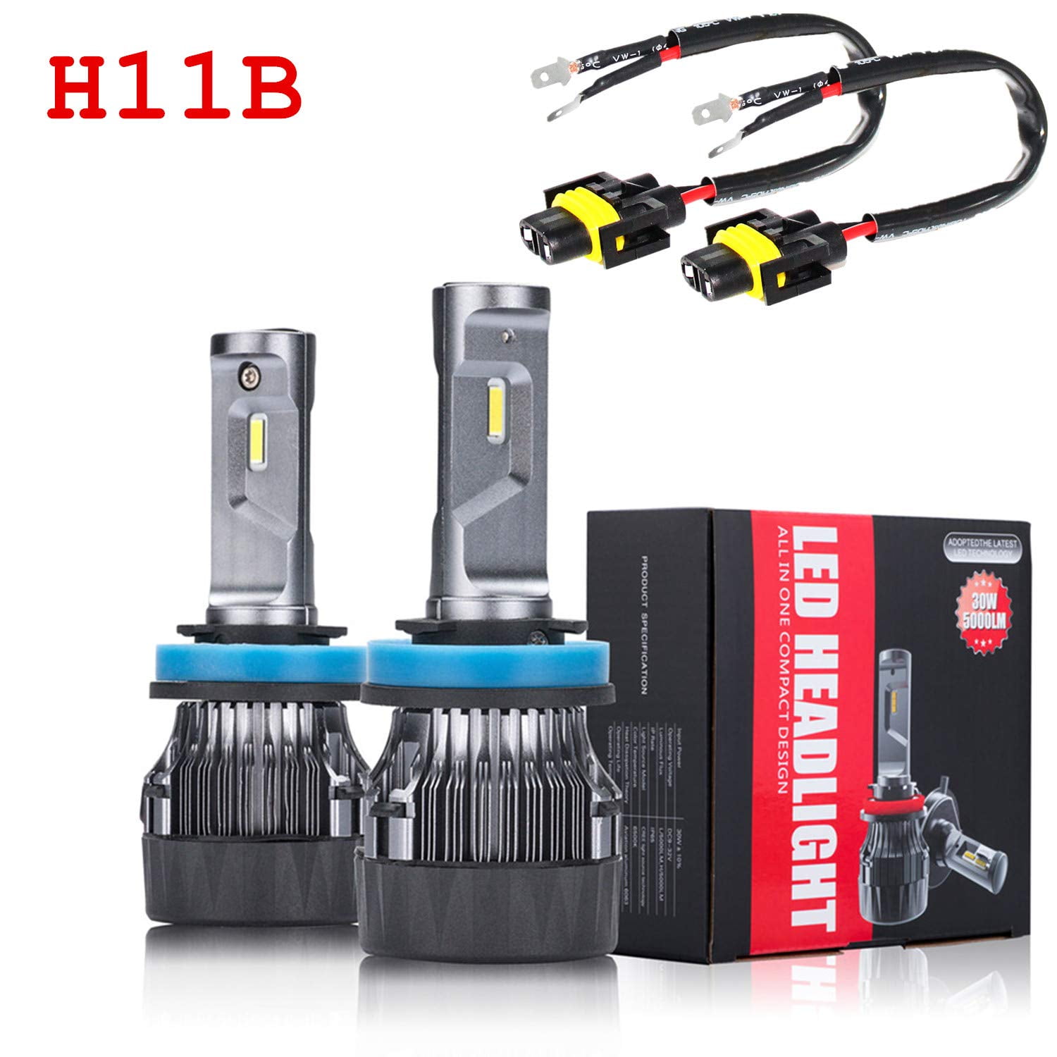 H11B LED Headlights Bulbs 6500K Xenon White Xtreme Super Bright SHCR