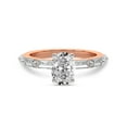 thumbnail image 3 of IGI Certified 1 Carat Oval Shape Lab Grown Diamond Engagement Ring | 14K Rose Gold | Kimberly Baguette Side Stone Diamond Ring | FG-VS1-VS2 Quality Friendly Diamonds, 3 of 6