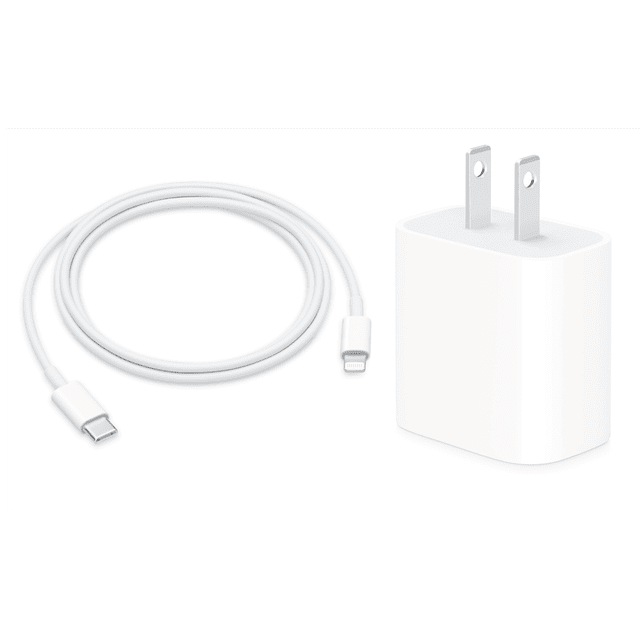 Cargador Carga Rápida 20W + Cable Lightning Apple para iPhone