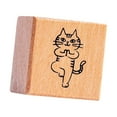thumbnail image 4 of Sello de gato, lindo animal, pequeño, cuadrado, de 1,2 pulgadas, de madera, para niños, para manualidades. Yoga, 4 of 9