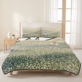 thumbnail image 3 of Quilts King Size Bedding Set, Green Mountains Lightweight Quilted Comforter, Farmhouse Art Elegant Pastoral Soft Reversible Bedspread Coverlet with Pillow Covers for All Season, 96" x 106", 3 of 9