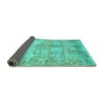 thumbnail image 2 of Ahgly Company Indoor Square Abstract Turquoise Blue Modern Area Rugs, 5' Square, 2 of 4