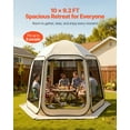 thumbnail image 3 of VEVOR Screen House Tent, 10 x 9.2 ft, 4-8 Person Pop Up Screen Tent, Portable Screened in Canopy with Carry Bag, Netting Sides, Ground Stakes, for Garden, Patio, Backyard, Outdoor Activities, Beige, 3 of 9