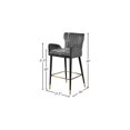 thumbnail image 5 of Velvet Counter Stool Set of 2, Upholstered Bar Stool with Gold Legs, 5 of 11