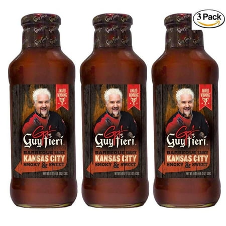 Guy Fieri Kansas City Style BBQ Sauce 19 oz (3 Pack) Pack