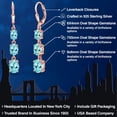 thumbnail image 2 of Gem Stone King 18K Rose Gold Plated Silver Blue Apatite 3 Stone Dangle Earrings for Women (5.09 Cttw, Gemstone Birthstone, Oval 8X6MM, 7X5MM and 6X4MM), 2 of 6
