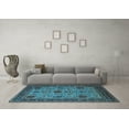 thumbnail image 3 of Ahgly Company Indoor Round Oriental Light Blue Industrial Area Rugs, 5' Round, 3 of 4