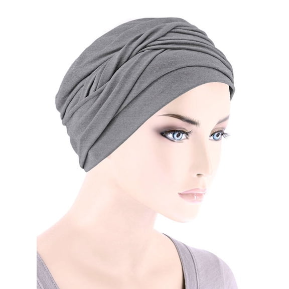 Twisty Turban in Buttery Soft Heather Gray