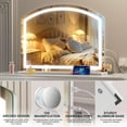 thumbnail image 4 of Hasipu 36" x 24" Arched LED Vanity Mirror with Light Desk Makeup Mirror with 10X Magnification, 3 Dimmable Color Modes, USB Charging Port, 4 of 7