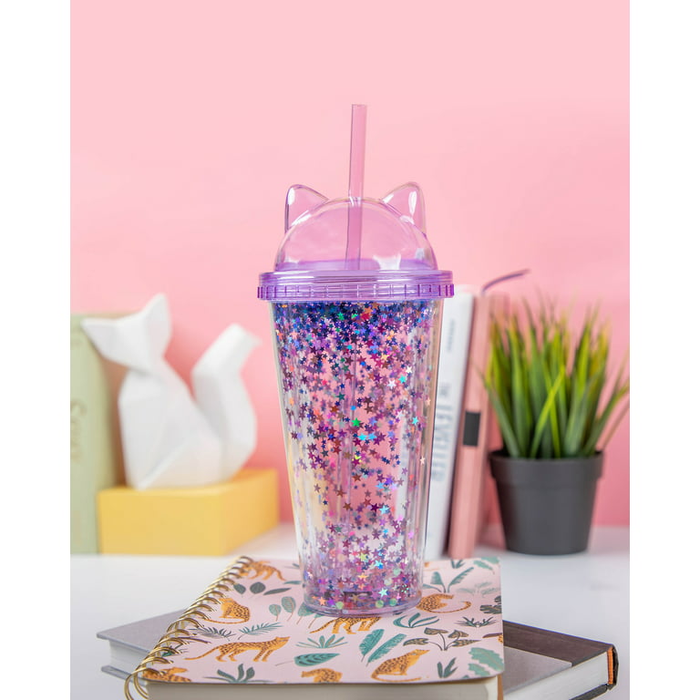 16 Oz Cups with Dome Lids Cute Cat Ear Tumbler with Straw Plastic Cup with  Straw and Lid - China Water Bottle and Vacuum Cup price