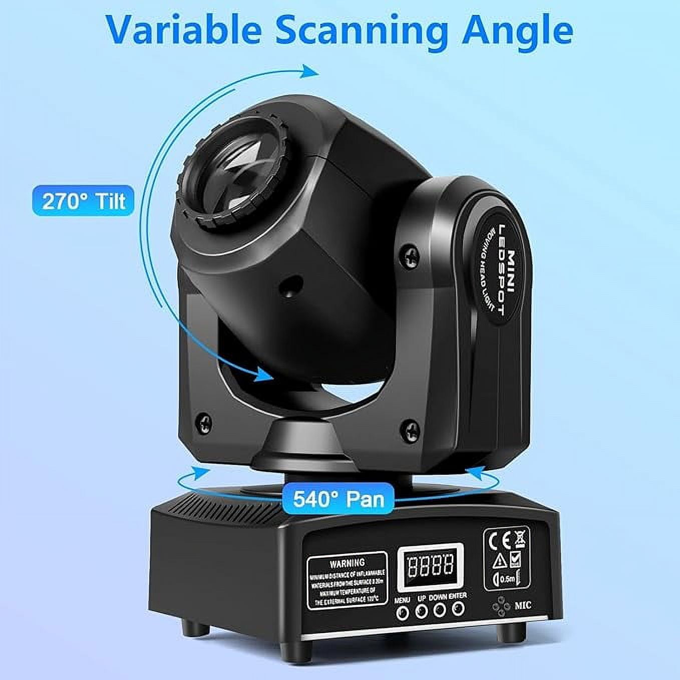 JAJALUYA Moving Head Light 120W 8 Pattern 8 colors RGBW LED Black Strobe Stage Light with DMX for DJ Party Disco,4 pack