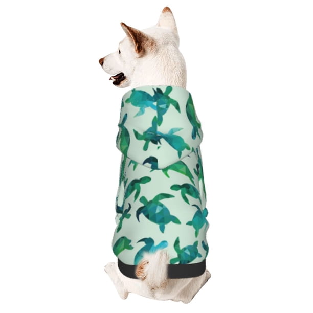 Balery Green Sea Turtle Sudadera con Capucha para Perros Pequeños – Ropa para Mascotas, Disfraz para Perros y Gatos, Ideal para Fiestas y Cosplay-Small