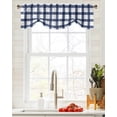 thumbnail image 5 of Tie Up Valance Curtain for Kitchen,Blue Gingham Check Farm Style Rod Pocket Short Curtains Adjustable Tie-Up Shade Valances,White Check Plaid Window Treatment for Bathroom Living Room Bedroom, 5 of 8