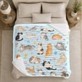 thumbnail image 4 of Playful Kittens Flowers Sofa Watercolor, Playful Pet Portrait Pattern, Warm Flannel Blanket for Living Room and Reading Nook, Cat Lovers Friendship Gift, Pet Lover Home Decor, 4 of 7