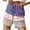 Purple, variant on IROINNID Women's High Waist Striped Colorblock Elastic Waist Casual Shorts