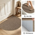 thumbnail image 3 of JAATOP 17"x 30" Doormat, Non-Slip Absorbent Welcome Mat, Dirt Trapper Indoor Entryway Rug, Machine Washable, Half Round, PP, Beige, 3 of 7