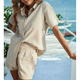 thumbnail image 5 of Conjuntos de Dos Piezas de Pantalones Cortos de Verano para Mujer, Top, Pantalones Cortos, Ropa de Descanso, Playa, Vacaciones, Chándales, Caqui, L, 5 of 7