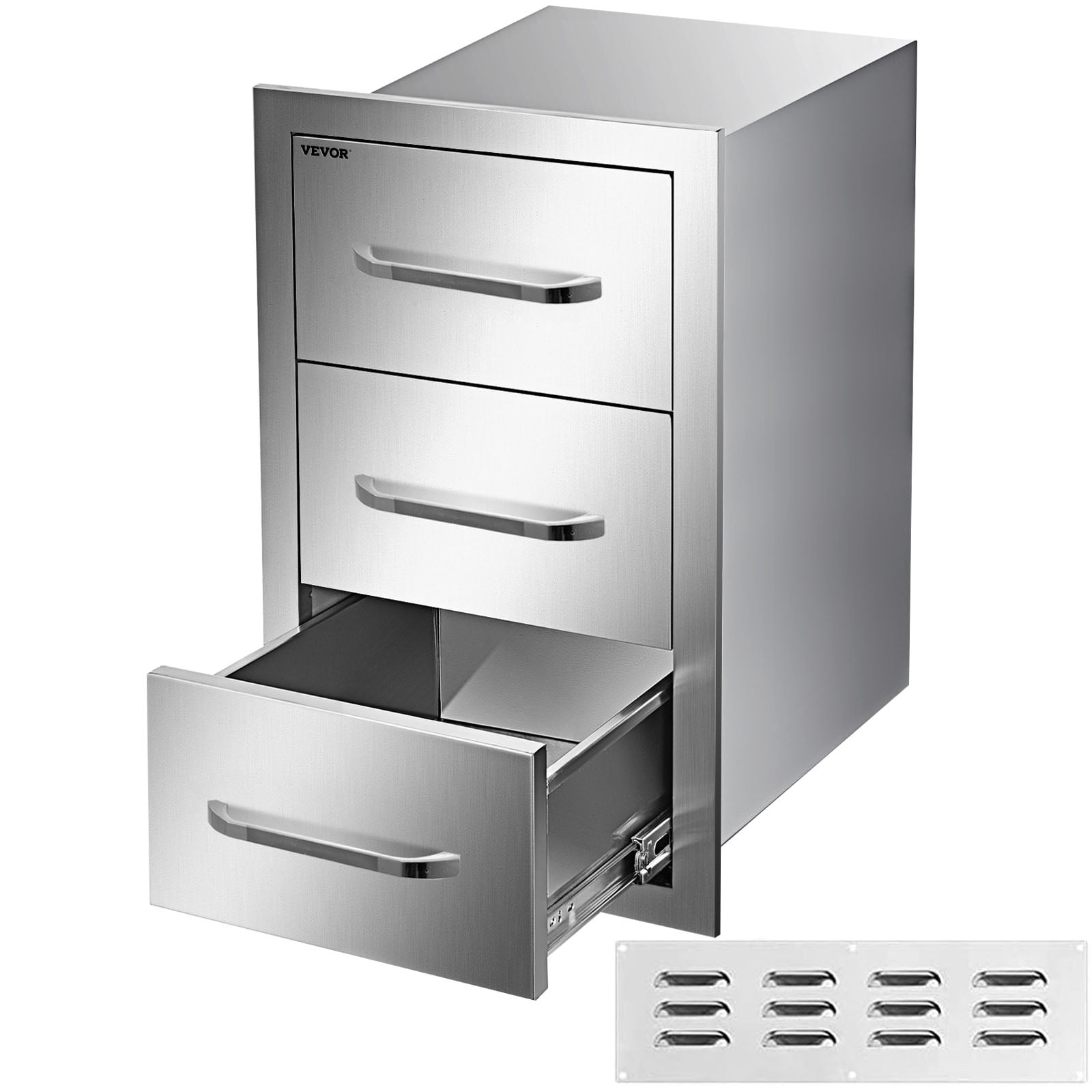 16 W x 21 H x 23 D,Flush Mount for Outdoor Kitchen or BBQ Island yuxiangBBQ Outdoor Kitchen Drawers Stainless Steel Triple Drawer 