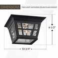 thumbnail image 3 of Sea Gull Lighting 78131-12 Herrington Two - Light Outdoor Ceiling Flush Mount Outside Fixture, Black 6.5x10.75x10.75, 3 of 6