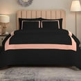 thumbnail image 2 of DNG Creations 5 Piece Full Black And Peach Border Line Pattern Duvet Cover - 100% Egyptian Cotton, 800 Thread Count ( Full/Queen ), 2 of 5