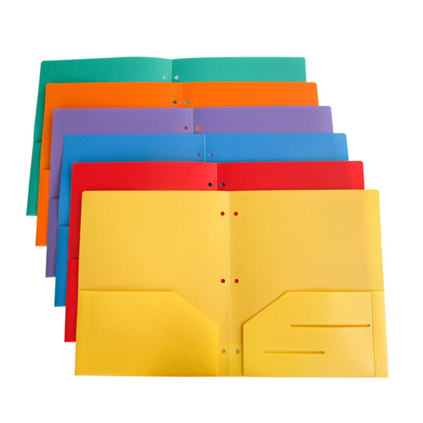 6 Pack Duty Plastic Two Pocket Folders, Folders with Pockets ,2 Pocket