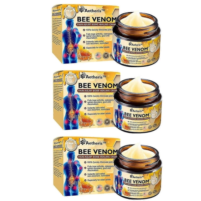 Bee Venom Bone Healing Cream, Bee Venom Joint Therapy Pain Relief Massage Gel For Back, Neck, Hands, Knees, Lumbar Spine