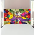 thumbnail image 1 of Butterflies Headboard, Butterfly Wings Consisting of Twisted Lines Modern Abstract Design, Upholstered Decorative Metal Bed Headboard with Memory Foam, Twin Size, Multicolor, by Ambesonne, 1 of 4