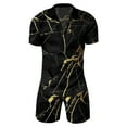 thumbnail image 2 of Akiihool Men's Outfit Short Sleeve Shirt and Drawstring Waist Shorts with Pockets (Black,M), 2 of 3
