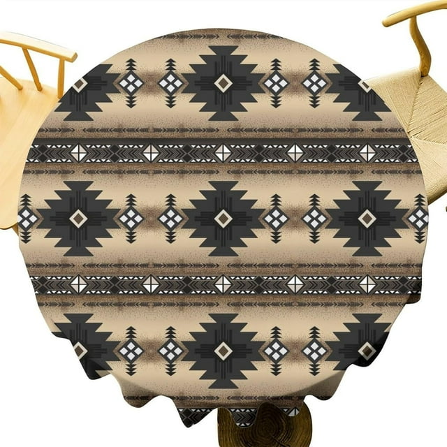 Aztec Tablecloth,Tribal Geometric Design Vintage Style Table Cloth Boho Chic Washble Table Cover for Dinning Kitchen Farmhouse Party Decor 60"