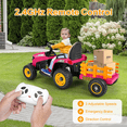 thumbnail image 7 of East doll 12V Ride on Tractor with Tiltable & Detachable Trailer, up to 3.1Mph Truck with Parental Remote, Music Player, Bluetooth Function & Headlight, 7 of 7