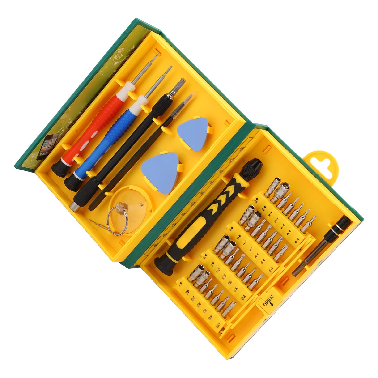 LAZIOEGR 38-Piece Precision Screwdriver Set, Magnetic Repair Tool Kit with Bendable Extension, Case Prying Tools, for Phones Electronics 5.9 inches / 15 cm