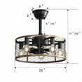 thumbnail image 2 of 20"Small Ceiling Fan with Light and Remote Control,Caged Ceiling Fan with 6-Speed Reversible DC Motor 5*E26 Bulbs, 2 of 7