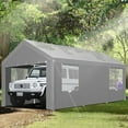 thumbnail image 5 of SANOPY 12'x20' Carport Car Canopy Tent Heavy Duty Outdoor Metal Carport Garage Shelter Shade with 4 Roll-up Ventilated Mesh Windows & 2 Roll-up Sidewalls for Car, Truck, Boat, 5 of 11
